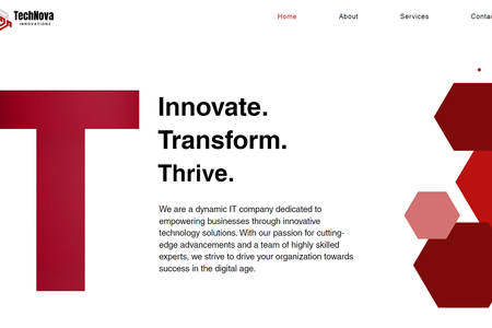 TechNova Innovations: An eye catching website with bold geometric graphics