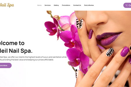 Solielnailspa: Nail Spa website design completely build on editor X with complete responsiveness