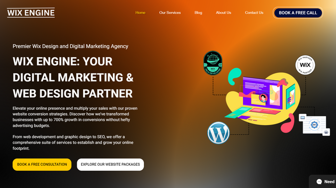 Wixengine: Our Agency website shows amazing designs with amazing effects as well as showing the amazing workflow of the website