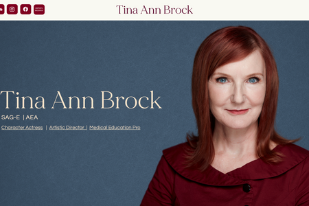 Tina Ann Brock: We had the privilege of collaborating with Tina Ann Brock to develop her contemporary and captivating actor's website. The website is designed to be user-friendly, effortless to update, and fully responsive across all devices. Guided by Tina's vision for her professional identity, we crafted a design that exudes the essence of her craft and personality.