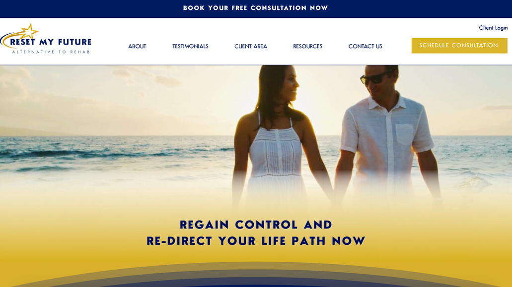 Reset My Future: Entire website design and build from scratch. All copy written and SEO implemented.