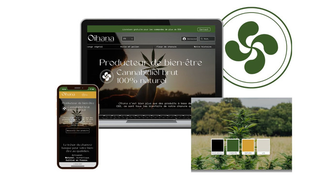 Oihana: Création identité visuelle, logo, charte graphique et site e-commerce, ligne éditoriale et rédaction, iconographie, référencement SEO.