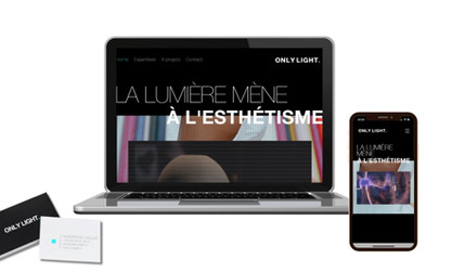 ONLY LIGHT: Création identité visuelle, logo et site vitrine, ligne éditoriale et rédaction, iconographie, référencement SEO, web marketing, papeterie et documents commerciaux.