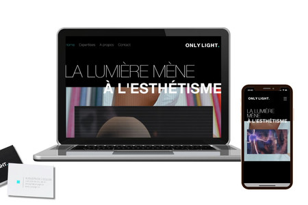 ONLY LIGHT: Création identité visuelle, logo et site vitrine, ligne éditoriale et rédaction, iconographie, référencement SEO, web marketing, papeterie et documents commerciaux.