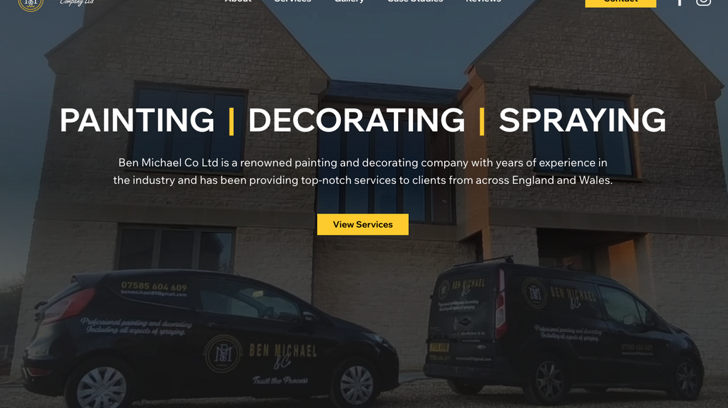 Ben Michael Co: Ben Michael Co is a Bedfordshire based company who specialise in painting, decorating and spraying for both commercial and residential clients. Ben approached me to re-design his existing website as he wanted to appeal to a more premium market.

I re-built his website from scratch, creating over 18 new pages to showcase everything from his bespoke services to some of his recently completed projects.