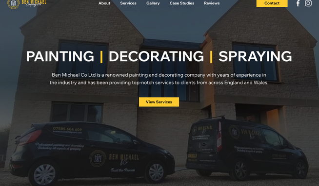 Ben Michael Co: Ben Michael Co is a Bedfordshire based company who specialise in painting, decorating and spraying for both commercial and residential clients. Ben approached me to re-design his existing website as he wanted to appeal to a more premium market.

I re-built his website from scratch, creating over 18 new pages to showcase everything from his bespoke services to some of his recently completed projects.