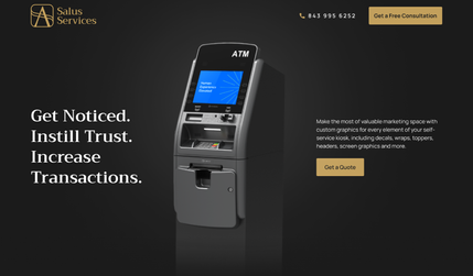 Salus Services: I have designed this website for Salus Service LLC, which provides ATM wrap and display ad services.