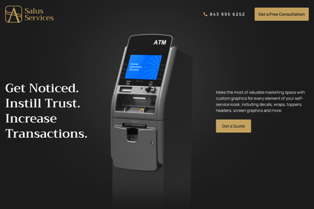 Salus Services: I have designed this website for Salus Service LLC, which provides ATM wrap and display ad services.