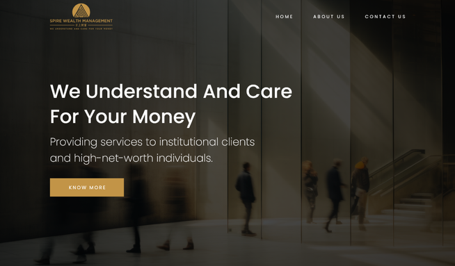 Spire Wealth: The website is created for a wealth management firm.
