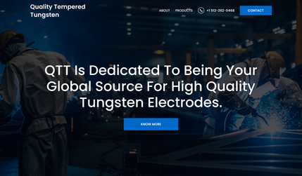 QTT Tungsten: The website is designed for a manufacturer of welding tungsten.