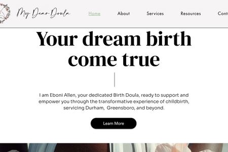 My Dear Doula (New): This web design project for Eboni Allen’s company, My Dear Doula, focused on creating a professional, user-friendly site that supports her doula services, including placenta encapsulation, birth support, and wellness products. Built on the Editor platform, the site features a clean, modern design with clear navigation, an e-commerce shop for her tea blends, and informational sections about her services, including a dedicated page for placenta encapsulation. The design reflects Eboni’s holistic approach to doula care, blending her scientific background with her commitment to informed consent and natural wellness. The result is a visually appealing, functional website that resonates with her brand and effectively connects her with clients in Durham and Greensboro.