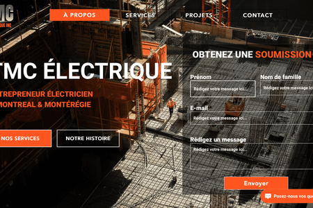 TMC Électrique: Conception d'une page web optimisée pour l'obtention de demandes de soumission sur la rive-sud de Montréal.